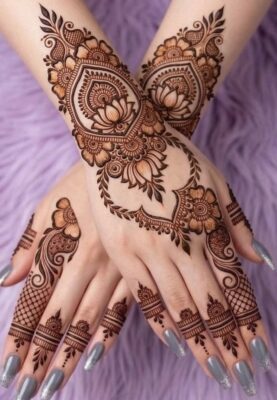 Stylish Back Hand Mehndi Design enhances the beauty of hands