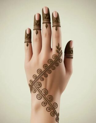 Stylish Back Hand Mehndi Design gives a classy and graceful appearance
