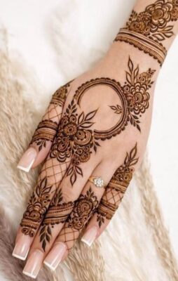Stylish Back Hand Mehndi Design gives a modern and elegant look