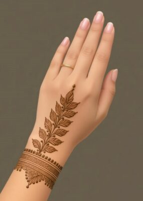 Stylish Back Hand Mehndi Design is ideal for festive celebrations