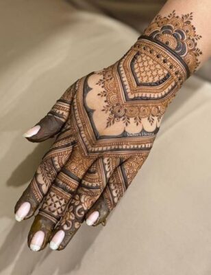 Stylish Back Hand Mehndi Design is perfect for weddings and parties