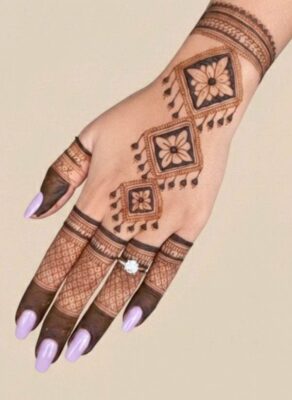Stylish Back Hand Mehndi Design is trending among young girls