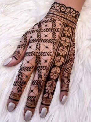 Stylish Back Hand Mehndi Design is trending among young girls