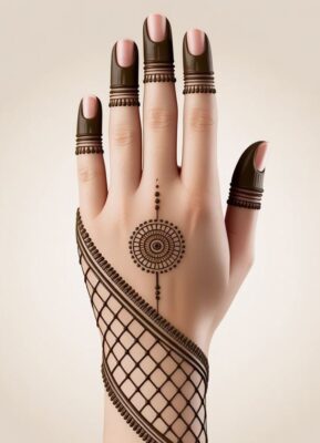 Stylish Back Hand Mehndi Design suits girls of all age groups