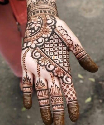 Simple Henna Design for Front Hand